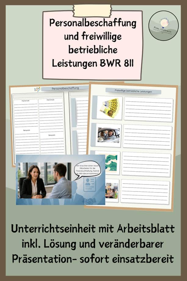 Vorschau – Personalbereich BWR | Materialpaket Klasse 8/9 – Seite 1
