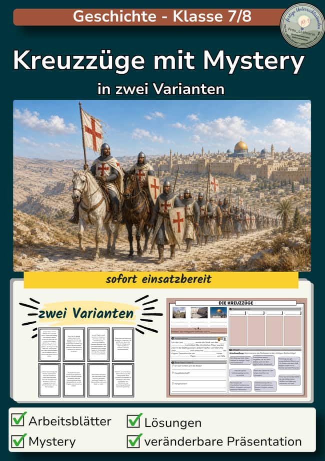 Vorschau – Kreuzzüge im Mittelalter - mit Mystery - zwei Varianten – Seite 1