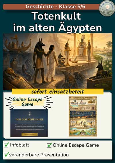 Cover – Totenkult & Jenseitsglaube altes Ägypten - online Escape Room