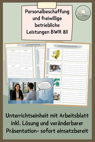 Cover – Personalbeschaffung und freiwillige betriebliche Leistungen | BWR Klasse 8