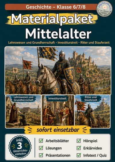Cover – Mittelalter: Rittertum, Lehnswesen und Investiturstreit | Materialpaket