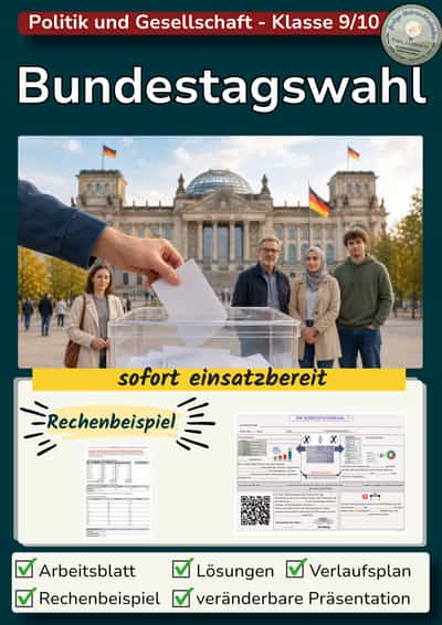 Cover – Bundestagswahl - Wahlsystem, Wahlrechtsreform 2023 und Sitzberechnung | Unterrichtsstunde