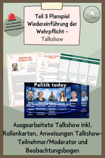 Cover – Wehrpflicht Planspiel | Teil 3: Talkshow