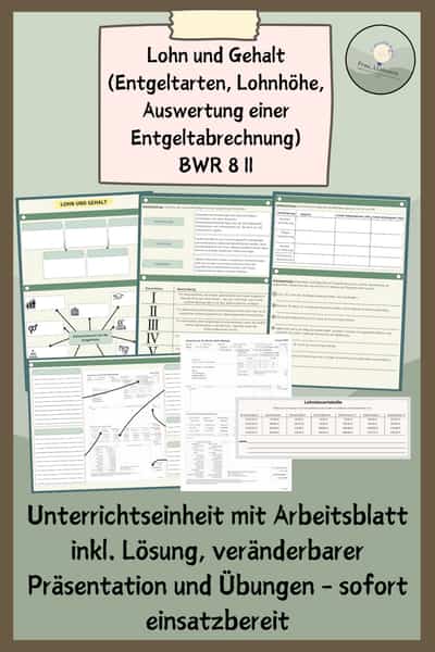 Cover – Lohn und Gehalt (Entgeltarten, Lohnhöhe und Auswertung Entgeltabrechnung) BWR 8II