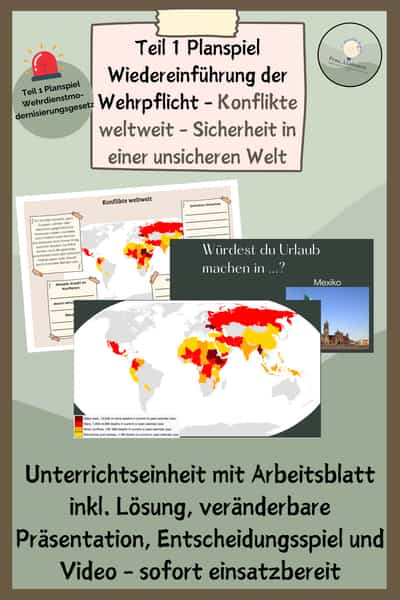 Cover – Planspiel Teil 1 Wiedereinführung der Wehrpflicht - Konflikte weltweit