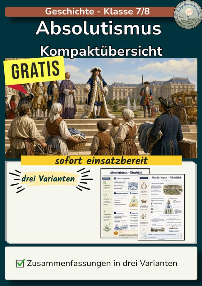 Vorschau – Absolutismus: Ludwig XIV., Ständegesellschaft und Merkantilismus | Kompaktübersicht – Seite 1
