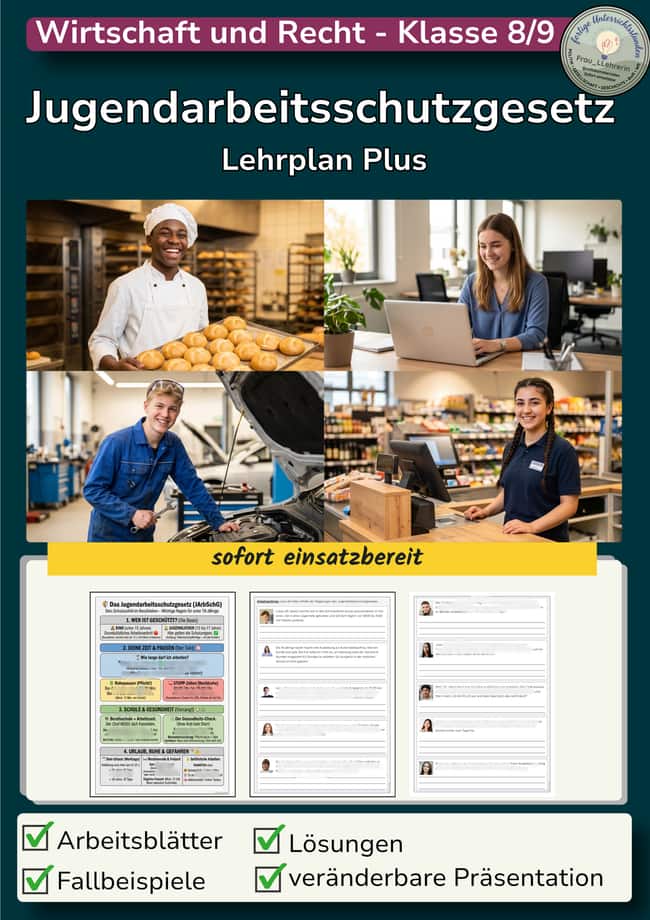 Vorschau – Jugendarbeitsschutzgesetz WR 9 II Lehrplan Plus – Seite 1