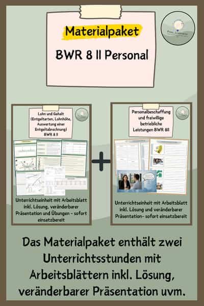 Cover – Personalbereich BWR | Materialpaket Klasse 8/9