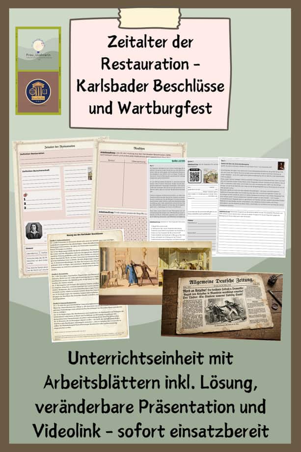 Vorschau – Zeitalter der Restauration - Karlsbader Beschlüsse und Wartburgfest – Seite 1