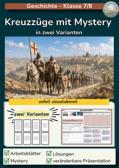 Cover – Kreuzzüge im Mittelalter - mit Mystery - zwei Varianten