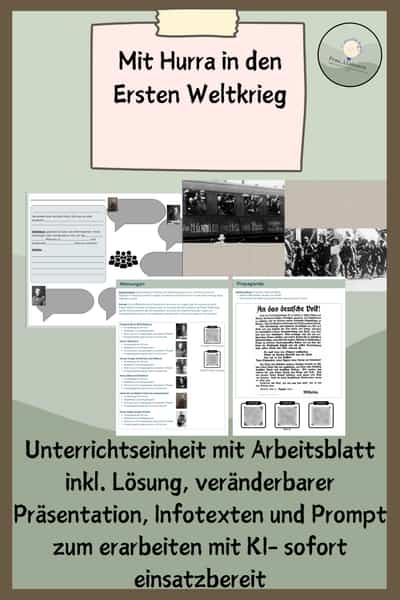 Cover – Erster Weltkrieg | Kriegsbegeisterung 1914 Klasse 9/10