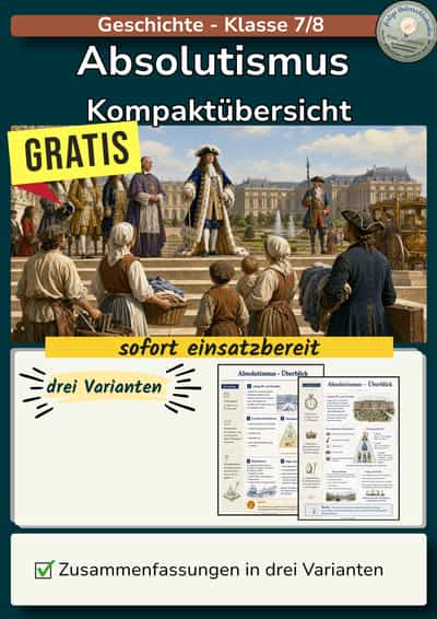 Cover – Absolutismus: Ludwig XIV., Ständegesellschaft und Merkantilismus | Kompaktübersicht