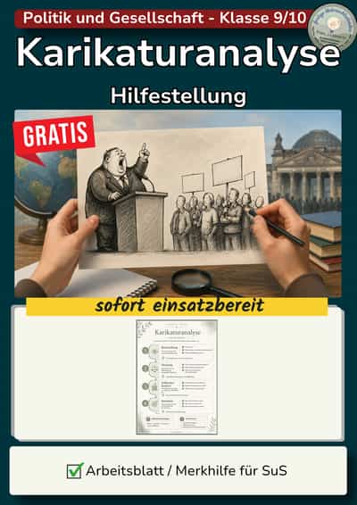 Cover – Karikaturanalyse | Schritt-für-Schritt-Hilfestellung
