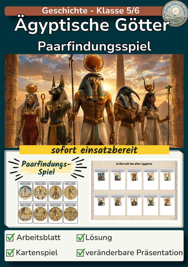 Vorschau – Ägyptische Götter | Paarfindungsspiel – Seite 1