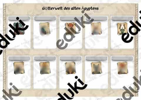 Vorschau - Stundenentwürfe - Ägyptische Götterwelt - mit Paarfindungs-Spielkarten - Seite 1