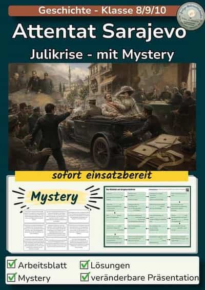 Vorschau - Stundenentwürfe - Attentat Sarajevo - Julikrise - mit Mystery - Deckblatt