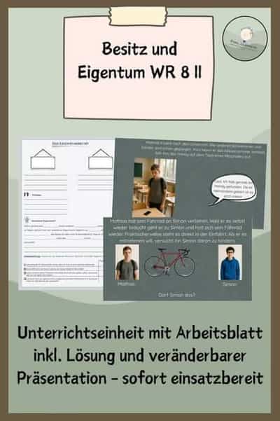 Vorschau - Stundenentwürfe - Besitz und Eigentum WR 8/9 - Deckblatt