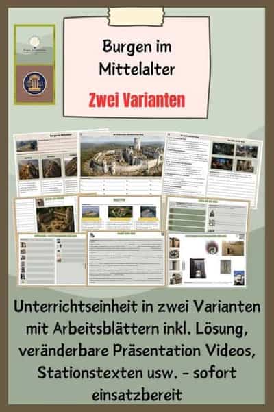 Vorschau - Stundenentwürfe - Burgen im Mittelalter in zwei Varianten (mit Stationenarbeit) - Deckblatt