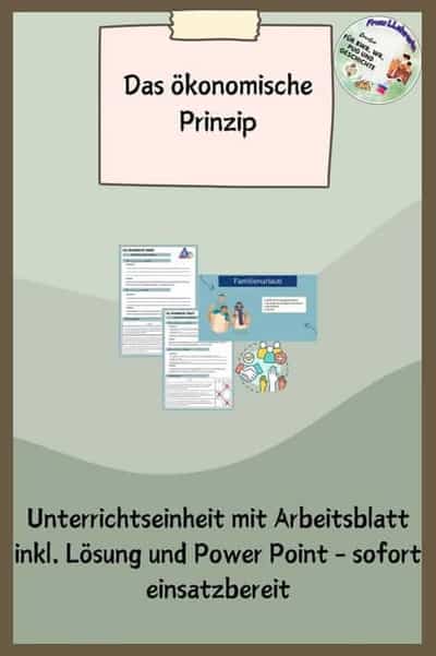 Vorschau - Stundenentwürfe - Das ökonomische Prinzip WR 8/9 - Deckblatt