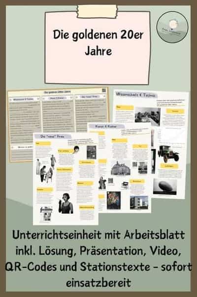 Vorschau - Stundenentwürfe - Die goldenen 20er Jahre - Deckblatt