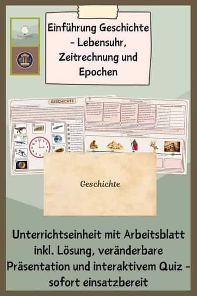 Vorschau - Stundenentwürfe - Einführung Geschichte - Lebensuhr, Zeitrechnung und Epochen - Deckblatt