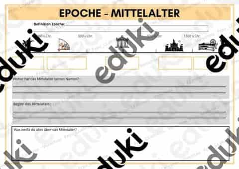Vorschau - Stundenentwürfe - Epoche Mittelalter Einordnung - Seite 1