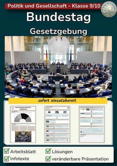 Vorschau - Stundenentwürfe - Gesetzgebung - Wie ein Gesetz entsteht - Bundestag - Deckblatt