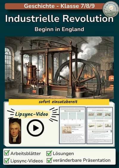 Vorschau - Stundenentwürfe - Industrielle Revolution - Beginn in England - Deckblatt