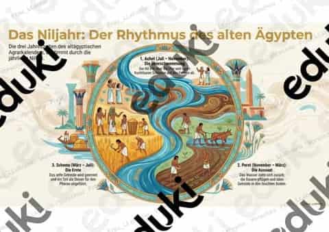 Vorschau - Arbeitsblätter - Infografik Niljahr - altes Ägypten - Seite 1