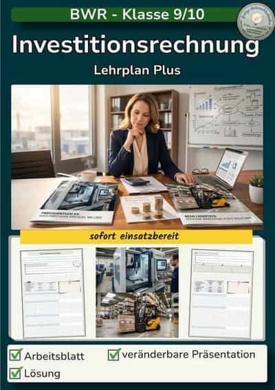 Vorschau - Stundenentwürfe - Investitionsrechnung BWR 9 II - Deckblatt