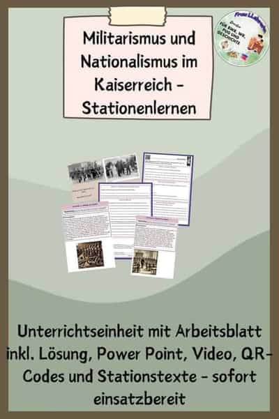 Vorschau - Stundenentwürfe - Kaiserreich - Militarismus und Nationalismus Stationenlernen - Deckblatt