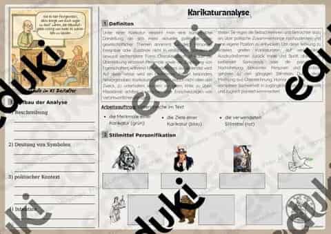 Vorschau - Stundenentwürfe - Karikaturanalyse Politik und Gesellschaft - Seite 1