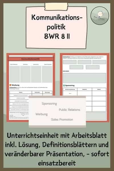 Vorschau - Stundenentwürfe - Kommunikationspolitik BWR 8 II - Deckblatt