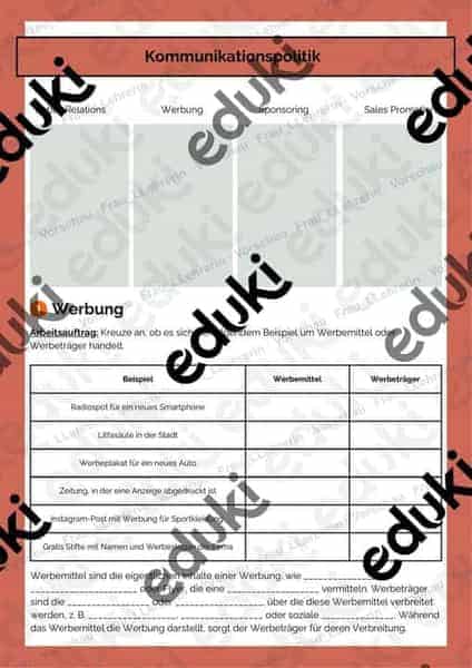 Vorschau - Stundenentwürfe - Kommunikationspolitik BWR 8 II - Seite 1