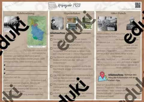 Vorschau - Stundenentwürfe - Krisenjahr 1923 - Ruhrbesetzung, Hyperinflation und Hitlerputsch - Seite 1