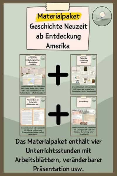 Vorschau - Stundenentwürfe - Materialpaket Geschichte Neuzeit ab Entdeckung Amerika - Deckblatt