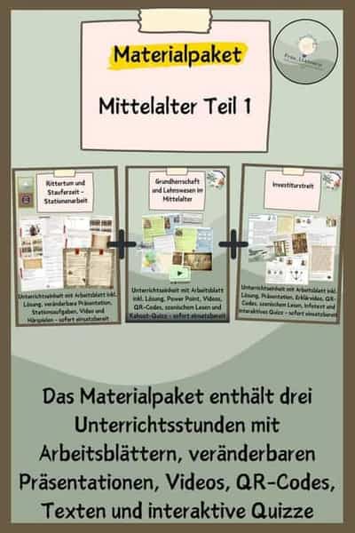 Vorschau - Stundenentwürfe - Materialpaket Mittelalter 1 - Deckblatt