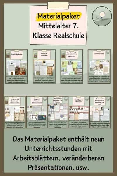 Vorschau - Stundenentwürfe - Materialpaket Mittelalter 7. Klasse Geschichte - Deckblatt