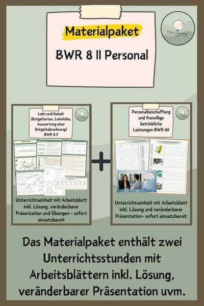 Vorschau - Stundenentwürfe - Materialpaket Personalbereich BWR 8 II - Deckblatt
