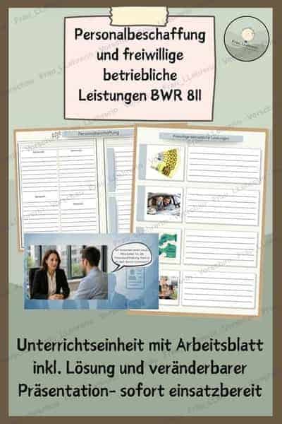 Vorschau - Stundenentwürfe - Materialpaket Personalbereich BWR 8 II - Seite 1