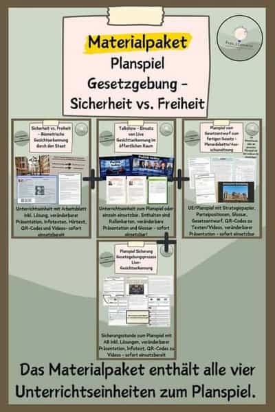 Vorschau - Stundenentwürfe - Materialpaket Planspiel Gesetzgebungsprozess Live-Gesichtserkennung - Deckblatt