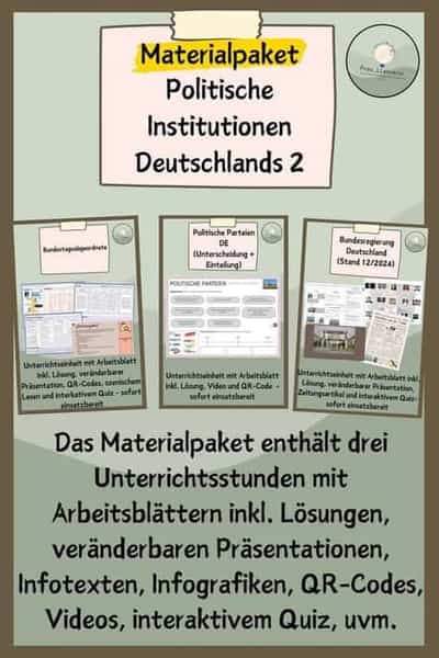 Vorschau - Stundenentwürfe - Materialpaket Politische Institutionen Deutschlands 2 - Deckblatt
