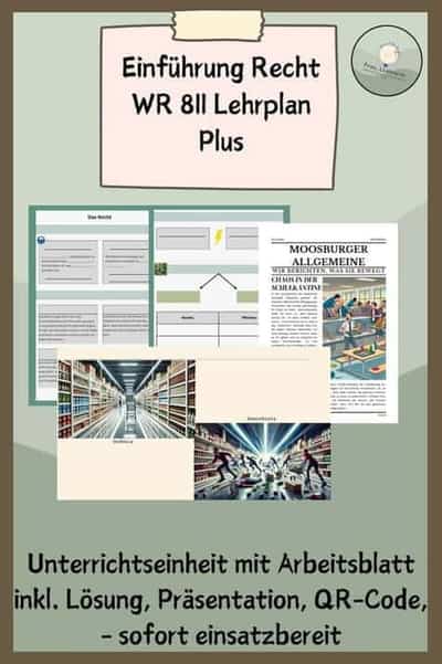 Vorschau - Stundenentwürfe - Recht Einführung WR 8/9 - Deckblatt