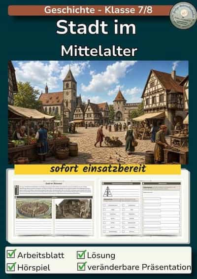 Vorschau - Stundenentwürfe - Stadt im Mittelalter - Deckblatt