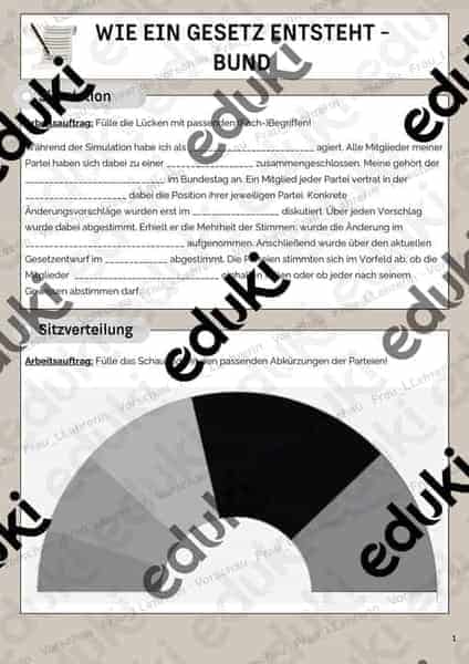 Vorschau - Stundenentwürfe - Teil 5 Planspiel Wiedereinführung Wehrpflicht - Sicherung (Gesetzgebungsprozess) - Seite 1