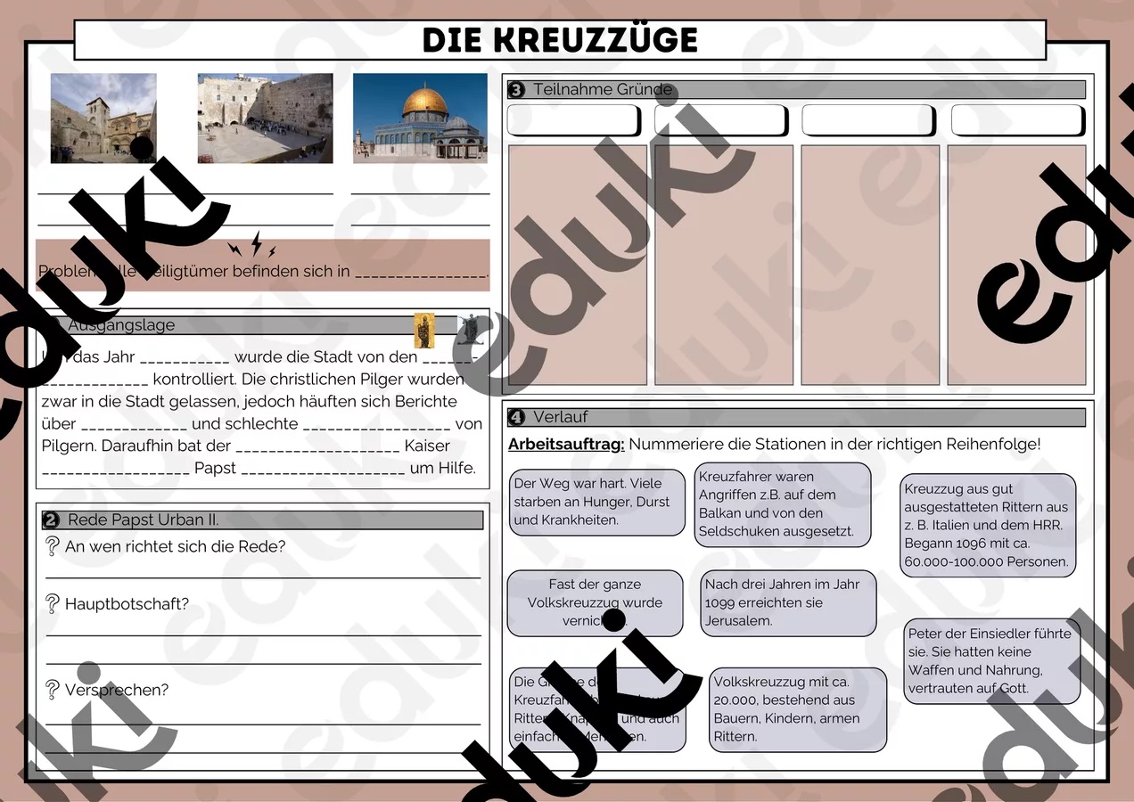 Vorschauseite 1 aus der Unterrichtseinheit Kreuzzüge im Mittelalter